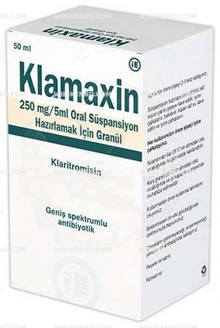 KLAMAXIN 250 MG/5 ML ORAL SUSPANSIYON ICIN GRANUL 50 ML 1 KLAMAXIN 250 MG 5 ML ORAL SUSPANSIYON ICIN GRANUL 50 ML 31161