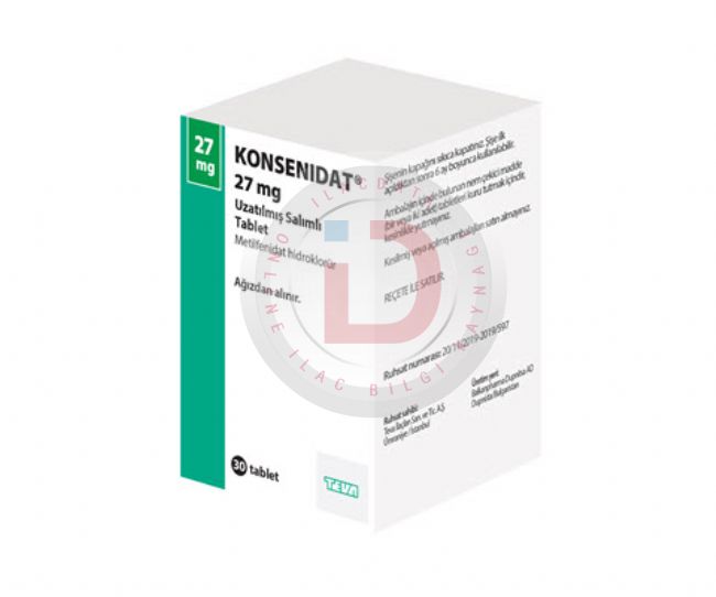 KONSENIDAT 27 MG UZATILMIS SALIMLI TABLET (30 TABLET) 1 KONSENIDAT 27 MG UZATILMIS SALIMLI TABLET 30 TABLET 22761