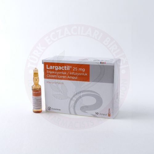 LARGACTIL 25 MG ENJEKSIYONLUK/INFUZYONLUK COZELTI ICEREN AMPUL (10 AMPUL) 1 LARGACTIL 25 MG ENJEKSIYONLUK INFUZYONLUK COZELTI ICEREN AMPUL 10 AMPUL 22866