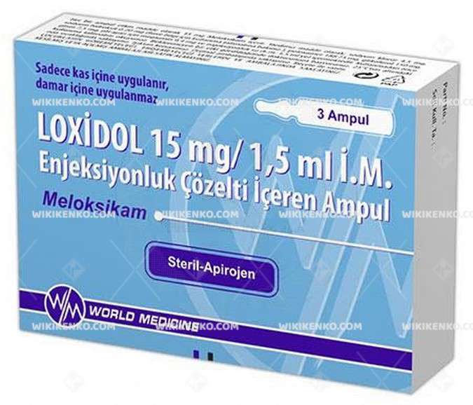 LOXIDOL 15 MG/1,5 ML IM ENJEKSIYONLUK COZELTI ICEREN AMPUL (3 AMPUL) 1 LOXIDOL 15 MG 15 ML IM ENJEKSIYONLUK COZELTI ICEREN AMPUL 3 AMPUL 31628