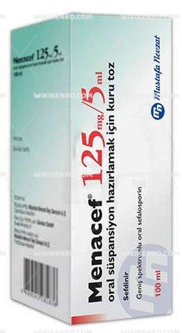 MENACEF 250 MG/5 ML 100 ML ORAL SUSPANSIYON HAZIRLAMAK ICIN KURU TOZ 1 MENACEF 250 MG 5 ML 100 ML ORAL SUSPANSIYON HAZIRLAMAK ICIN KURU TOZ 31865