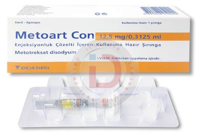 METOART CON 12,5 MG/ 0,3125 ML ENJEKSIYONLUK COZELTI ICEREN ENJEKTOR ( 1 ENJEKTOR) 1 METOART CON 125 MG 03125 ML ENJEKSIYONLUK COZELTI ICEREN ENJEKTOR 1 ENJEKTOR 23268