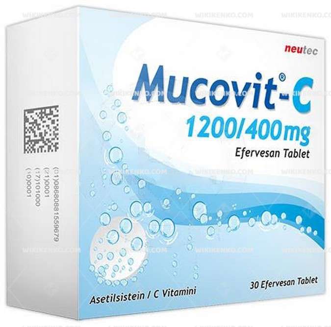 MUCOVIT-C 1200/400 MG 30 EFERVESAN TABLET 1 MUCOVIT C 1200 400 MG 30 EFERVESAN TABLET 23458