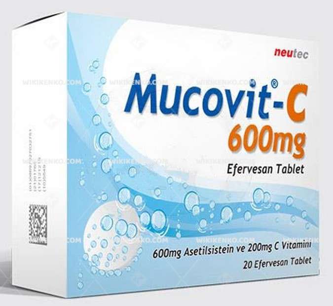 MUCOVIT-C 600/200 MG EFERVESAN TABLET (20 TABLET) 1 MUCOVIT C 600 200 MG EFERVESAN TABLET 20 TABLET 32200
