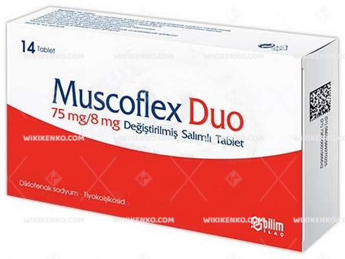 MUSCOFLEX DUO 75/8 MG DEGISTIRILMIS SALIM TABLET (14 TABLET) 1 MUSCOFLEX DUO 75 8 MG DEGISTIRILMIS SALIM TABLET 14 TABLET 23490