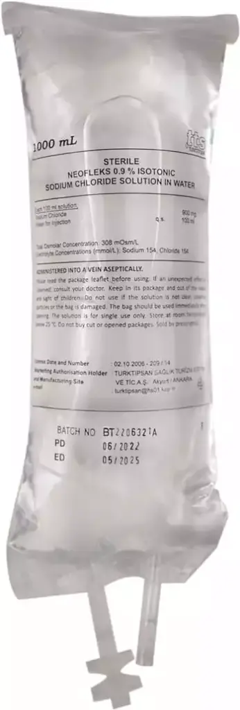 NEOFLEKS %0,9 IZOTONIK SODYUM KLORUR SUDAKI COZELTISI 150 ML PP TORBA SETSIZ 1 NEOFLEKS 09 IZOTONIK SODYUM KLORUR SUDAKI COZELTISI 150 ML PP TORBA SETSIZ 23572