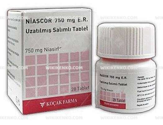 NIASCOR 750 MG 28 E.R. UZATILMIS SALIMLI TABLET 1 NIASCOR 750 MG 28 E.R. UZATILMIS SALIMLI TABLET 32470