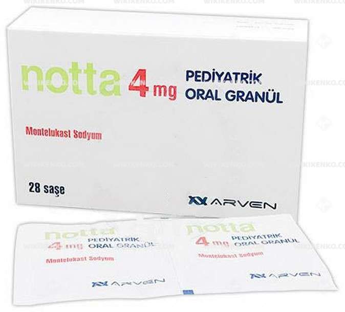 NOTTA 4 MG PEDIYATRIK ORAL GRANUL 28 SASE 1 NOTTA 4 MG PEDIYATRIK ORAL GRANUL 28 SASE 23863