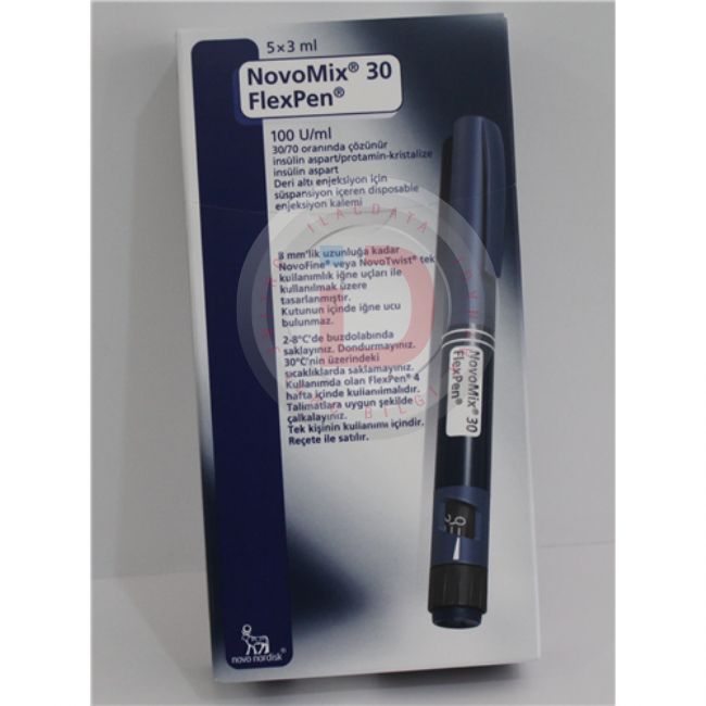 NOVOMIX 70 FLEXPEN 100 IU ML 3 ML KULL. HAZIR DOLU ENJ. KALEMI ICINDE SUSPANSIYON5 FLEXPEN 32627
