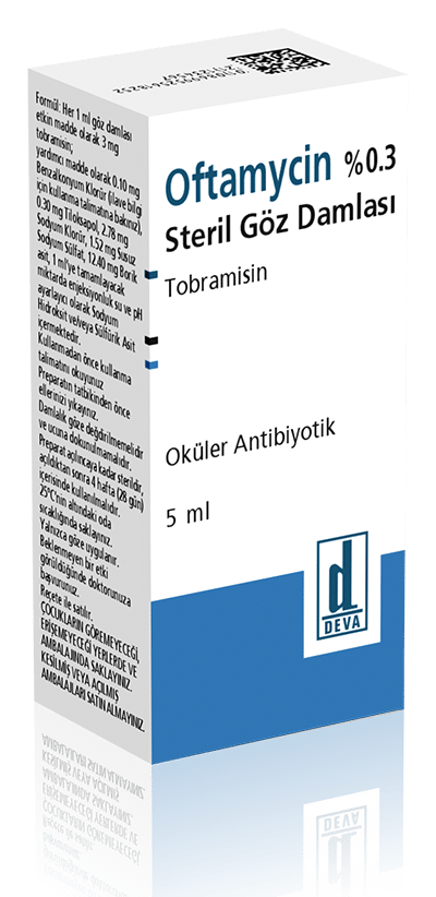 OFTAMYCIN % 0,3 STERIL GOZ DAMLASI 5 ML 1 OFTAMYCIN 03 STERIL GOZ DAMLASI 5 ML 23954
