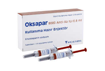 OKSAPAR 8000 ANTI-XA IU/0,8 ML ENJEKSIYONLUK COZELTI ICEREN KULLANIMA HAZIR ENJEKTOR (2 ENJEKTOR) 1 OKSAPAR 8000 ANTI XA IU 08 ML ENJEKSIYONLUK COZELTI ICEREN KULLANIMA HAZIR ENJEKTOR 2 ENJEKTOR 32726