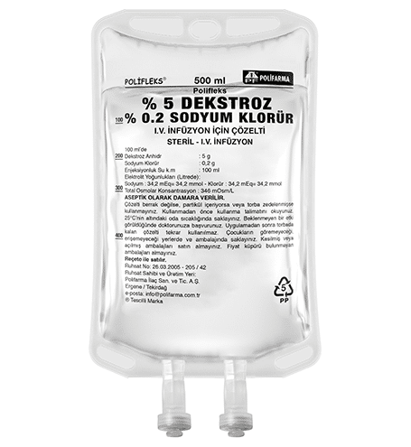POLIFLEKS %5 DEKSTROZ-%0,2 SODYUM KLORUR 500 ML SETSIZ 1 POLIFLEKS 5 DEKSTROZ 02 SODYUM KLORUR 500 ML SETSIZ 24603