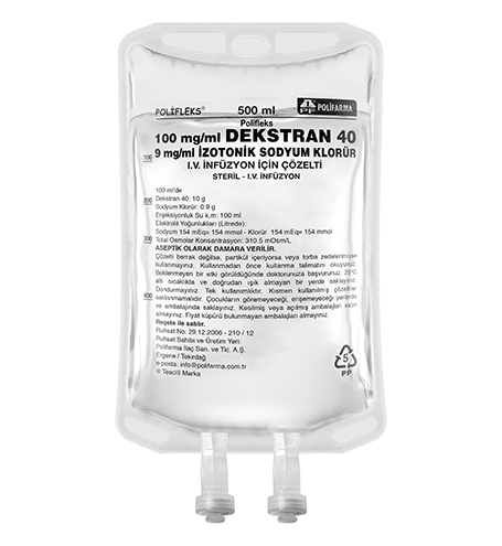 POLIFLEKS DEKSTRAN 40 IZOTONIK SODYUM KLORUR SOLUSYON 500 ML SETSIZ(PVC) 1 POLIFLEKS DEKSTRAN 40 IZOTONIK SODYUM KLORUR SOLUSYON 500 ML SETSIZPVC 24640