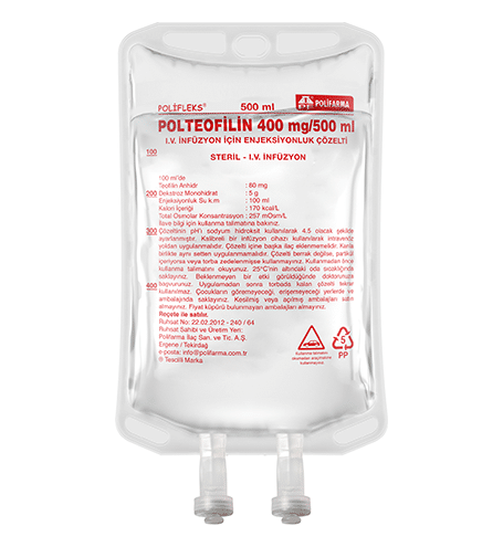 POLTEOFILIN 400 IV INF. ICIN ENJEKTABL COZELTI 500 ML SETSIZ 1 POLTEOFILIN 400 IV INF. ICIN ENJEKTABL COZELTI 500 ML SETSIZ 24689