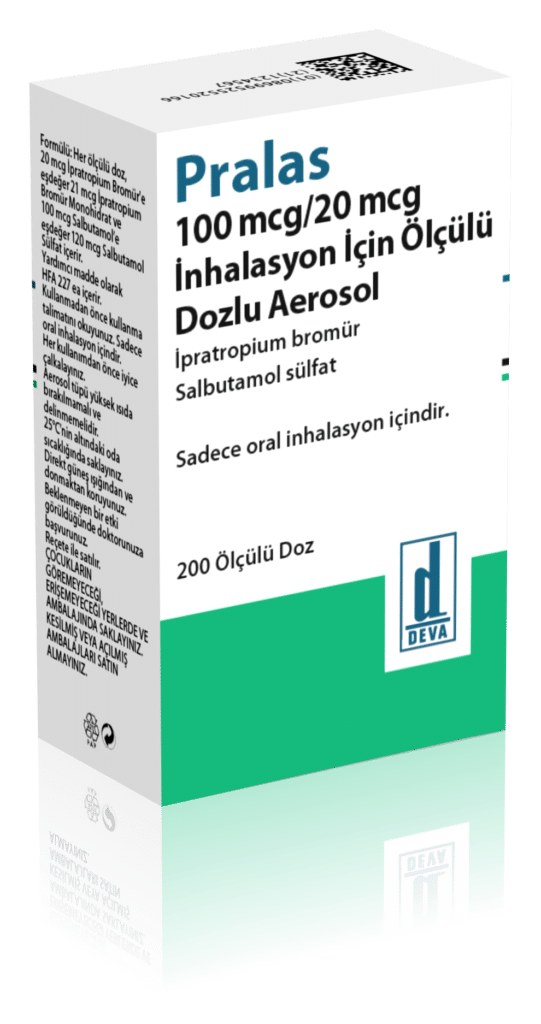 PRALAS 100 MCG/ 20 MCG INHALASYON ICIN OLCULU DOZ AEROSOL 1 PRALAS 100 MCG 20 MCG INHALASYON ICIN OLCULU DOZ AEROSOL 24719