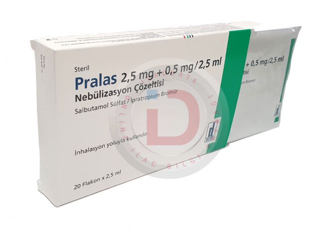 PRALAS 2,5 MG + 0,5 MG / 2,5 ML NEBULIZASYON COZELTISI (20 FLAKON) 1 PRALAS 25 MG 05 MG 25 ML NEBULIZASYON COZELTISI 20 FLAKON 24720