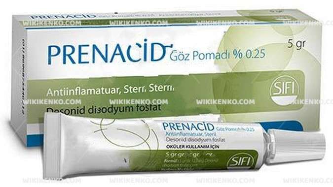 PRENACID % 0,25 5 GR GOZ POMADI 1 PRENACID 025 5 GR GOZ POMADI 33584