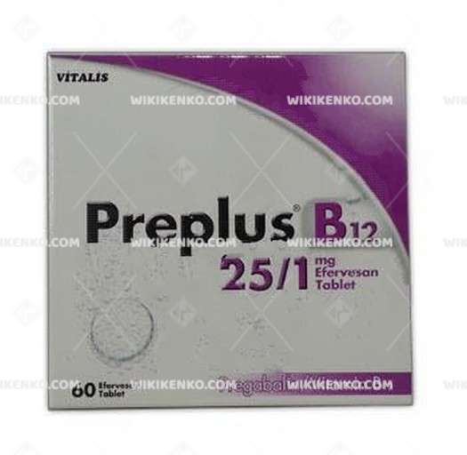 PREPLUS B12 25/1 MG 60 EFERVESAN TABLET 1 PREPLUS B12 25 1 MG 60 EFERVESAN TABLET 33592