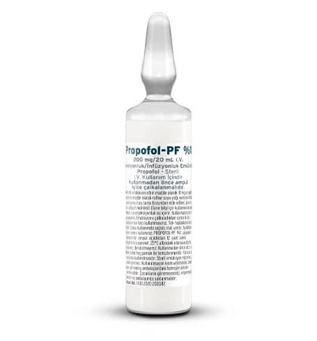 PROPOFOL PF 1 200 MG 20 ML I.V. ENJEKSIYONLUK INFUZYONLUK EMULSIYON 5 AMPUL 24821