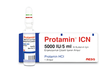 PROTAMIN ICN 5000 IU/5 ML IV KULLANIM ICIN ENJEKSIYONLUK SOLUSYON ICEREN AMPUL 1 PROTAMIN ICN 5000 IU 5 ML IV KULLANIM ICIN ENJEKSIYONLUK SOLUSYON ICEREN AMPUL 33713