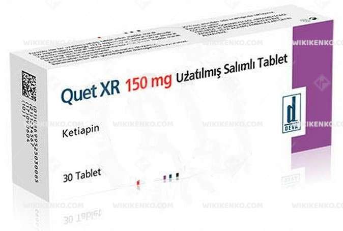QUET XR 150 MG UZATILMIS SALIMLI 30 TABLET 1 QUET XR 150 MG UZATILMIS SALIMLI 30 TABLET 24892