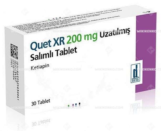 QUET XR 200 MG UZATILMIS SALIMLI 30 TABLET 1 QUET XR 200 MG UZATILMIS SALIMLI 30 TABLET 24893