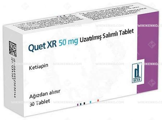 QUET XR 50 MG UZATILMIS SALIMLI 30 TABLET 1 QUET XR 50 MG UZATILMIS SALIMLI 30 TABLET 24896