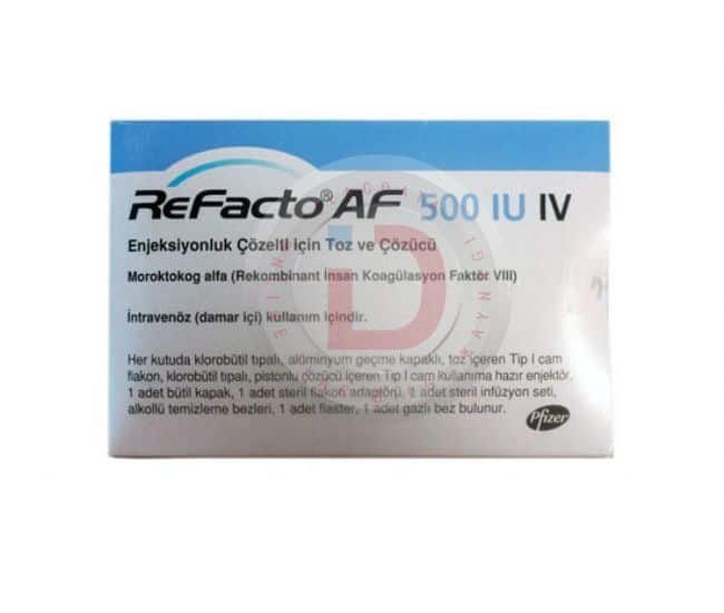 REFACTO AF 500 IU IV ENJEKSIYONLUK COZELTI ICIN TOZ VE COZUCU 1 FLAKON 1 REFACTO AF 500 IU IV ENJEKSIYONLUK COZELTI ICIN TOZ VE COZUCU 1 FLAKON 24962