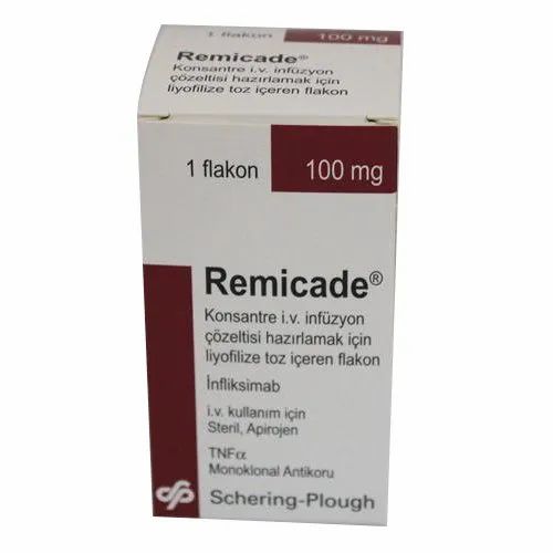 REMICADE 100 MG KONSANTRE IV INFUZYON COZELTISI HAZIRLAMAK ICIN LIYOFILIZE TOZ ICEREN 1 FLAKON 1 REMICADE 100 MG KONSANTRE IV INFUZYON COZELTISI HAZIRLAMAK ICIN LIYOFILIZE TOZ ICEREN 1 FLAKON 24996