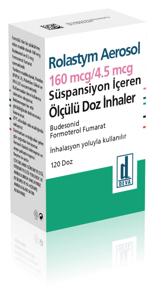 ROLASTYM AEROSOL 160 MCG/4,5 MCG OLCULU 120 DOZ INHALER 1 ROLASTYM AEROSOL 160 MCG 45 MCG OLCULU 120 DOZ INHALER 25196