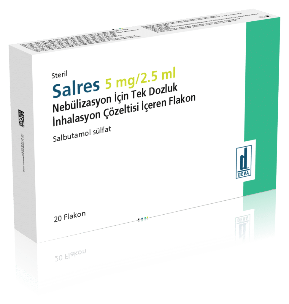 SALRES 2,5 MG /2,5 ML NEBULIZASYON ICIN TEK DOZLUK INHALASYON COZELTISI ICEREN FLAKON (20 FLAKON) 1 SALRES 25 MG 25 ML NEBULIZASYON ICIN TEK DOZLUK INHALASYON COZELTISI ICEREN FLAKON 20 FLAKON 25258