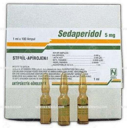 SEDAPERIDOL 5 MG 5 AMPUL 1 SEDAPERIDOL 5 MG 5 AMPUL 34382