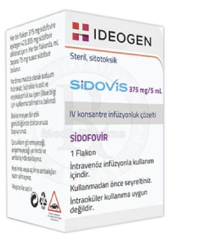 SIDOVIS 375 MG/5 ML IV KONSANTRE INFUZYONLUK COZELTI 1 SIDOVIS 375 MG 5 ML IV KONSANTRE INFUZYONLUK COZELTI 25411