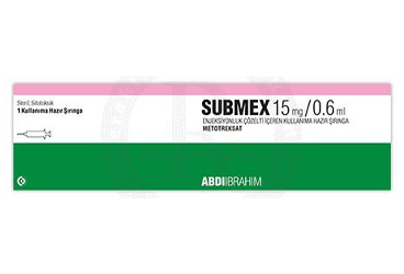 SUBMEX 15 MG/0.6 ML ENJEKSIYONLUK COZELTI ICEREN KULLANIMA HAZIR SIRINGA (1 SIRINGA) 1 SUBMEX 15 MG 0.6 ML ENJEKSIYONLUK COZELTI ICEREN KULLANIMA HAZIR SIRINGA 1 SIRINGA 25587