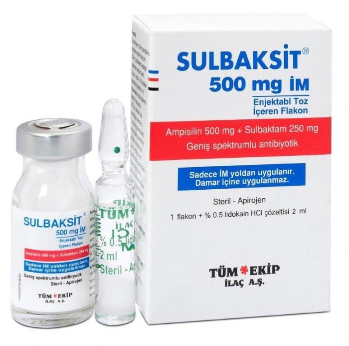 SULBAKSIT IM/IV 500 MG 1 FLAKON 1 SULBAKSIT IM IV 500 MG 1 FLAKON 25603
