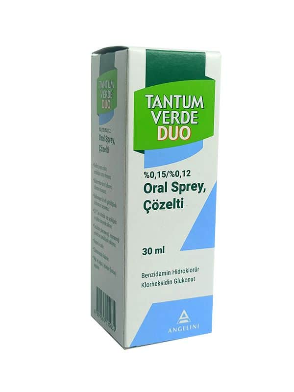 TANTUM VERDE DUO % 0,15 / % 0,12 ORAL SPREY,COZELTI (30 ML) 1 TANTUM VERDE DUO 015 012 ORAL SPREYCOZELTI 30 ML 25747