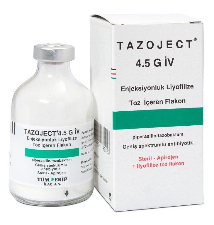 TAZOJECT 4,5 GR IV ENJEKSIYONLUK LIYOFILIZE TOZ ICEREN FLAKON 1 TAZOJECT 45 GR IV ENJEKSIYONLUK LIYOFILIZE TOZ ICEREN FLAKON 25777
