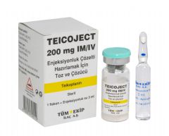 TEICOJECT 200 MG IM/IV ENJEKSIYONLUK COZELTI HAZIRLAMAK ICIN TOZ VE COZUCU 1 TEICOJECT 200 MG IM IV ENJEKSIYONLUK COZELTI HAZIRLAMAK ICIN TOZ VE COZUCU 25802