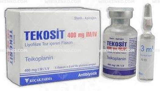 TEKOSIT 400 MG IM/IV LIYOFILIZE TOZ ICEREN 1 FLAKON 1 TEKOSIT 400 MG IM IV LIYOFILIZE TOZ ICEREN 1 FLAKON 25822