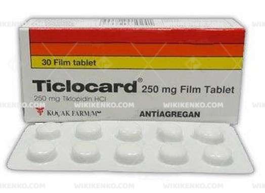 TICLOCARD 250 MG 30 FILM TABLET 1 TICLOCARD 250 MG 30 FILM TABLET 35082