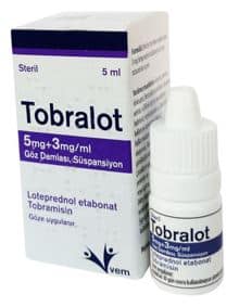 TOBRALOT 5 MG + 3 MG / ML GOZ DAMLASI , SUSPANSIYON 1 TOBRALOT 5 MG 3 MG ML GOZ DAMLASI SUSPANSIYON 25964
