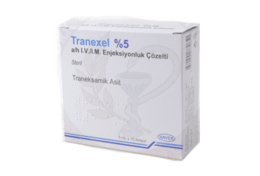 TRANEXEL %5 A/H IV/IM ENJEKSIYONLUK COZELTI (10 AMPUL) 1 TRANEXEL 5 A H IV IM ENJEKSIYONLUK COZELTI 10 AMPUL 26010