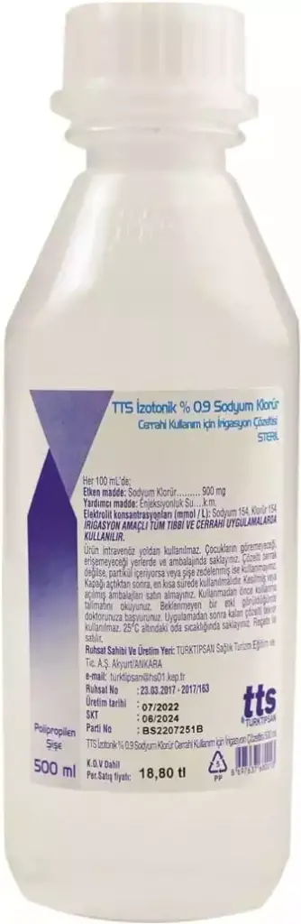 TTS IZOTONIK %0.9 SODYUM KLORUR CERRAHI KULLANIM ICIN IRIGASYON COZELTISI 1000 ML (SETSIZ) 1 TTS IZOTONIK 0.9 SODYUM KLORUR CERRAHI KULLANIM ICIN IRIGASYON COZELTISI 1000 ML SETSIZ 26092