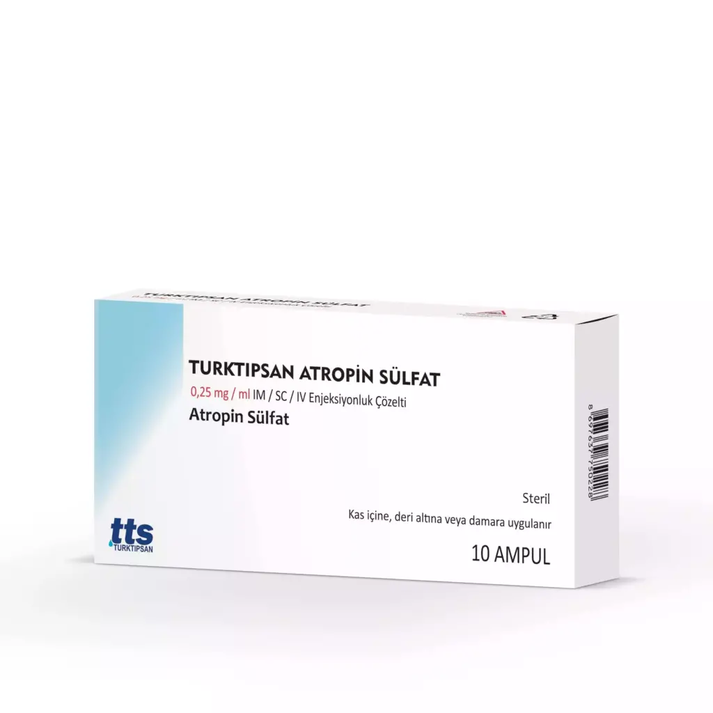TURKTIPSAN ATROPIN SULFAT 1 MG / ML IM / SC / IV ENJEKSIYONLUK COZELTI 1 TURKTIPSAN ATROPIN SULFAT 1 MG ML IM SC IV ENJEKSIYONLUK COZELTI 26095
