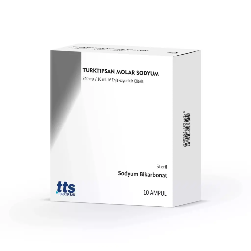 TURKTIPSAN MOLAR SODYUM 840 MG/10 ML IV ENJEKSIYONLUK COZELTI (10 AMPUL) 1 TURKTIPSAN MOLAR SODYUM 840 MG 10 ML IV ENJEKSIYONLUK COZELTI 10 AMPUL 26106
