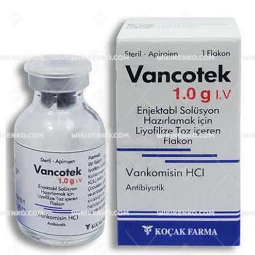 VANCOTEK 1 GR IV ENJEKTABL SOLUSYON HAZIRLAMAK ICIN LIYOFILIZE TOZ ICEREN FLAKON 1 VANCOTEK 1 GR IV ENJEKTABL SOLUSYON HAZIRLAMAK ICIN LIYOFILIZE TOZ ICEREN FLAKON 26230