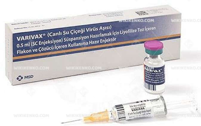 VARIVAX 0,5 ML (SC ENJEKSIYON) SUSPANSIYON HAZIRLAMAK ICIN LIYOFILIZE TOZ ICEREN FLAKON VE COZUCU ICEREN KULLANIMA HAZIR ENJEKTOR 1 VARIVAX 05 ML SC ENJEKSIYON SUSPANSIYON HAZIRLAMAK ICIN LIYOFILIZE TOZ ICEREN FLAKON VE COZUCU ICEREN KULLANIMA HAZIR ENJEKTOR 26235