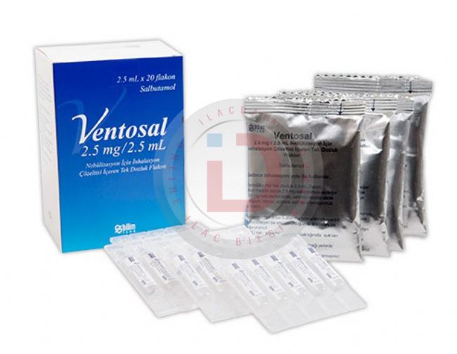 VENTOSAL 2,5 MG/2,5 ML NEBULIZASYON ICIN INHALASYON COZELTISI ICEREN TEK DOZLUK 20 FLAKON 1 VENTOSAL 25 MG 25 ML NEBULIZASYON ICIN INHALASYON COZELTISI ICEREN TEK DOZLUK 20 FLAKON 26312