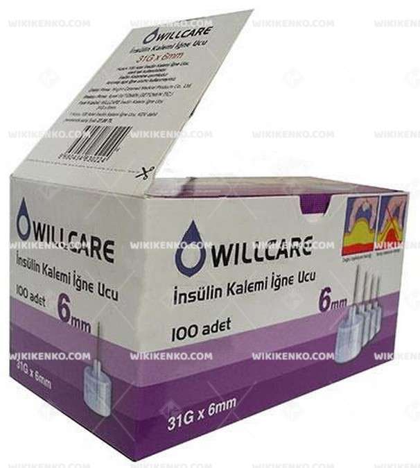 WILLCARE INSULIN KALEM UCU İGNESİ 31G 6 MM 1 WILLCARE INSULIN KALEM UCU IGNESI 31G 6 MM 35784