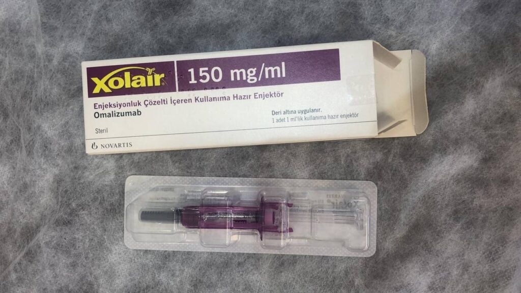 XOLAIR 150 MG/ML ENJEKSIYONLUK COZELTI ICEREN KULLANIMA HAZIR ENJEKTOR (1 ADET) 1 XOLAIR 150 MG ML ENJEKSIYONLUK COZELTI ICEREN KULLANIMA HAZIR ENJEKTOR 1 ADET 26494